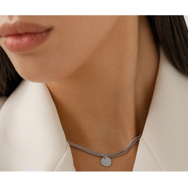 Колье из серебра, плетение «Тонда + Гурмета»